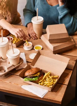 Boxen>DUNI Menübox petite 500 ml Braun ungeteilt