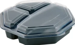 Schalen>DUNI Octaview® 230 x 230 x 60 mm Schwarz 3-Teilung