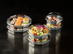 Boxen>DUNI Octaview mit Dressingbecher 410 ml Grau ungeteilt