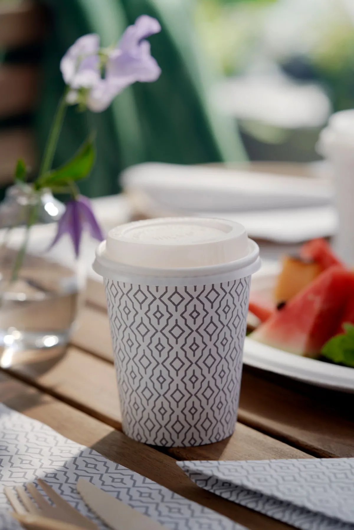 Pappbecher Und -Gläser>DUNI Pappbechermit Deckel 24 cl Waves