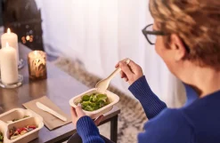 Papierbesteck>DUNI Pluma Göffel 15 cm Weiß