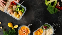 Siegelschalen>DUNIFORM PP Schale Take-Away 250 x 159 x 48 mm Transparent 3-Teilung