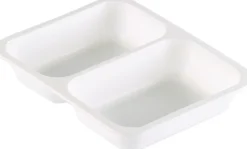 Siegelschalen>DUNIFORM PP-Schale Caterline 227 x 178 x 40 mm Weiß 2-Teilung