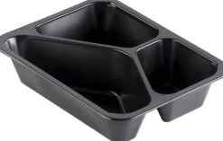Siegelschalen>DUNIFORM PP-Schale Caterline 227 x 178 x 50 mm Schwarz 3-Teilung