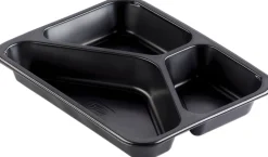 Siegelschalen>DUNIFORM PP-Schale Caterline 227 x 178 x 32 mm Schwarz 3-Teilung