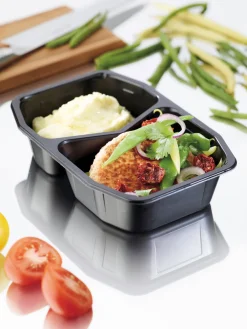 Siegelschalen>DUNIFORM PP-Schale HMR 215 x 148 x 50 mm Schwarz 2-Teilung