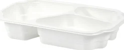 Siegelschalen>DUNIFORM PP-Schale Take-away 250 x 159 x 48 mm Weiß 3-Teilung