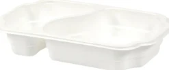 Siegelschalen>DUNIFORM PP-Schale Take-away 250 x 159 x 45 mm Weiß 2-Teilung