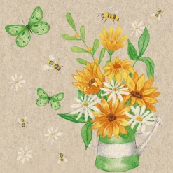 Servietten Im Lunchformat>PAPER + DESIGN Recycling-Tissue Serviette 33 x 33 cm Bees and blossoms 2-lagig