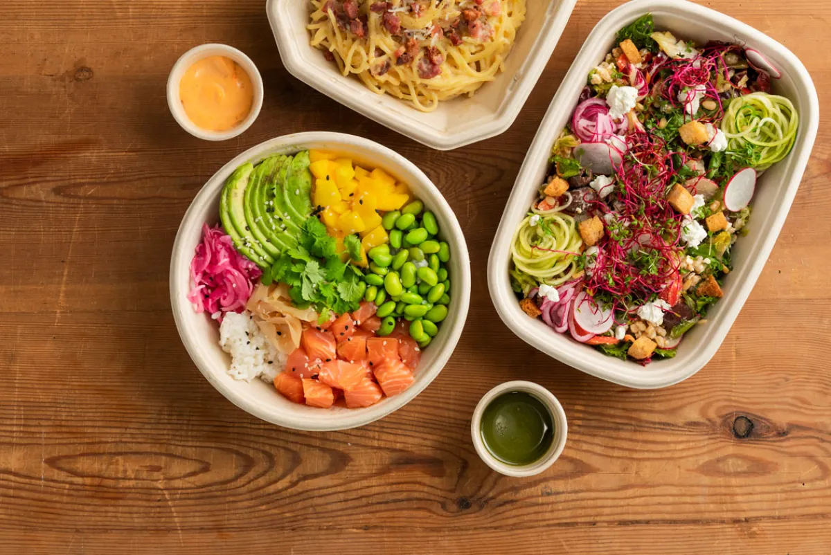 Schalen>DUNI Salatschale Bagasse 1200 ml Braun ungeteilt