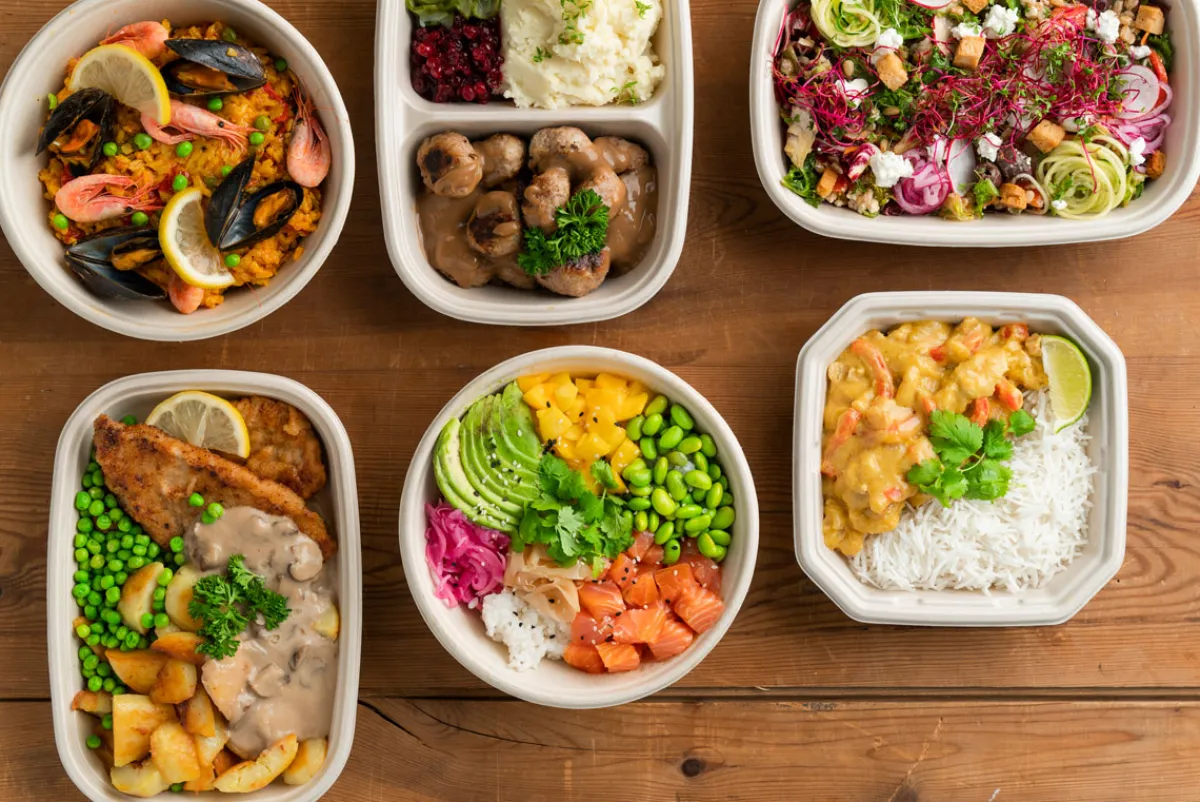 Schalen>DUNI Salatschale Bagasse 1200 ml Braun ungeteilt