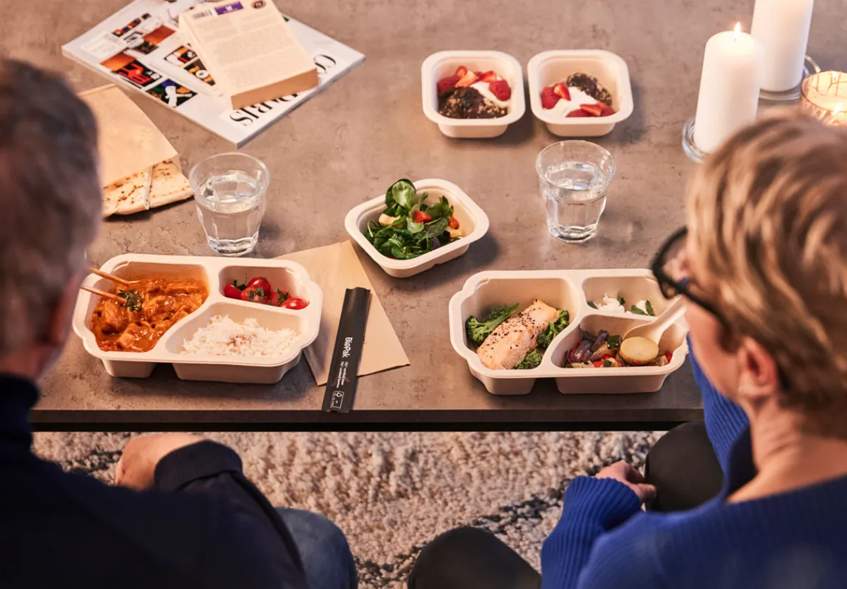 Siegelschalen>DUNIFORM Schale Take-away 250 x 159 x 48 mm Braun 3-Teilung