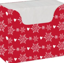 Serviettenspender>DUNI Serviettenboxen 33 x 33 cm Winter Flakes 1-lagig