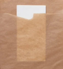 Einwickelpapier>DUNI Snack Sacchetto mit weißer 2-lg. Serviette 194 x 210 mm Braun