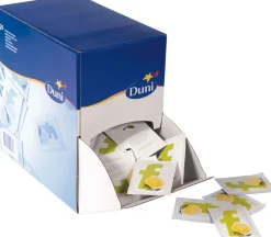 Feuchttücher>DUNI Spenderbox mit Erfrischungstüchern 7,1 x 5,1 cm