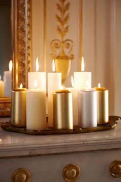 Stumpenkerzen>DUNI Stumpenkerze matt 150 x Ø 70 mm 50 Std. Silber