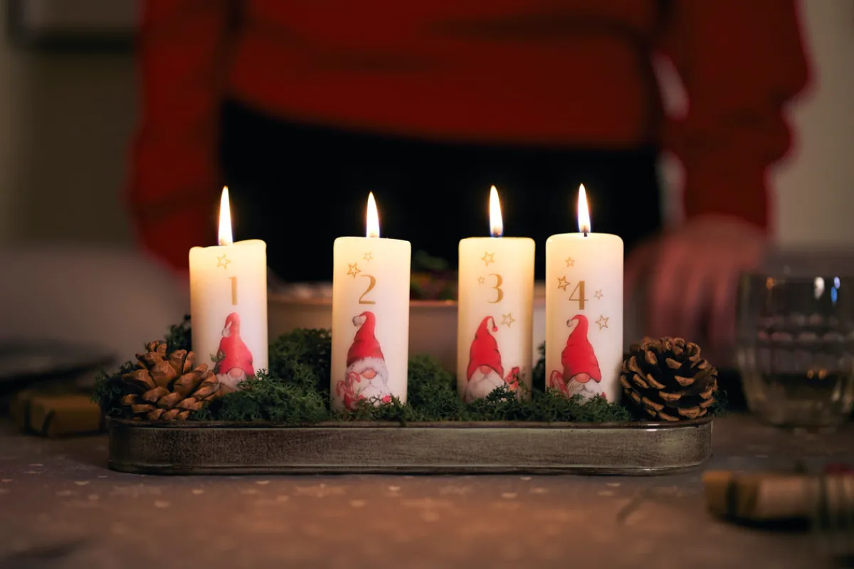 Stumpenkerzen>DUNI Stumpenkerzen 14 Std. Weiß