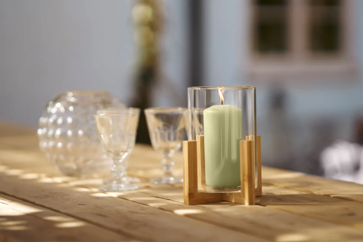 Stumpenkerzen>DUNI Stumpenkerzen 150 x Ø 70 mm 62 Std. Mint Blue