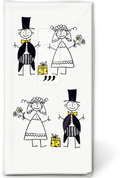 Kosmetiktücher>PAPER + DESIGN Taschentücher 21,5 x 22 cm Just Married