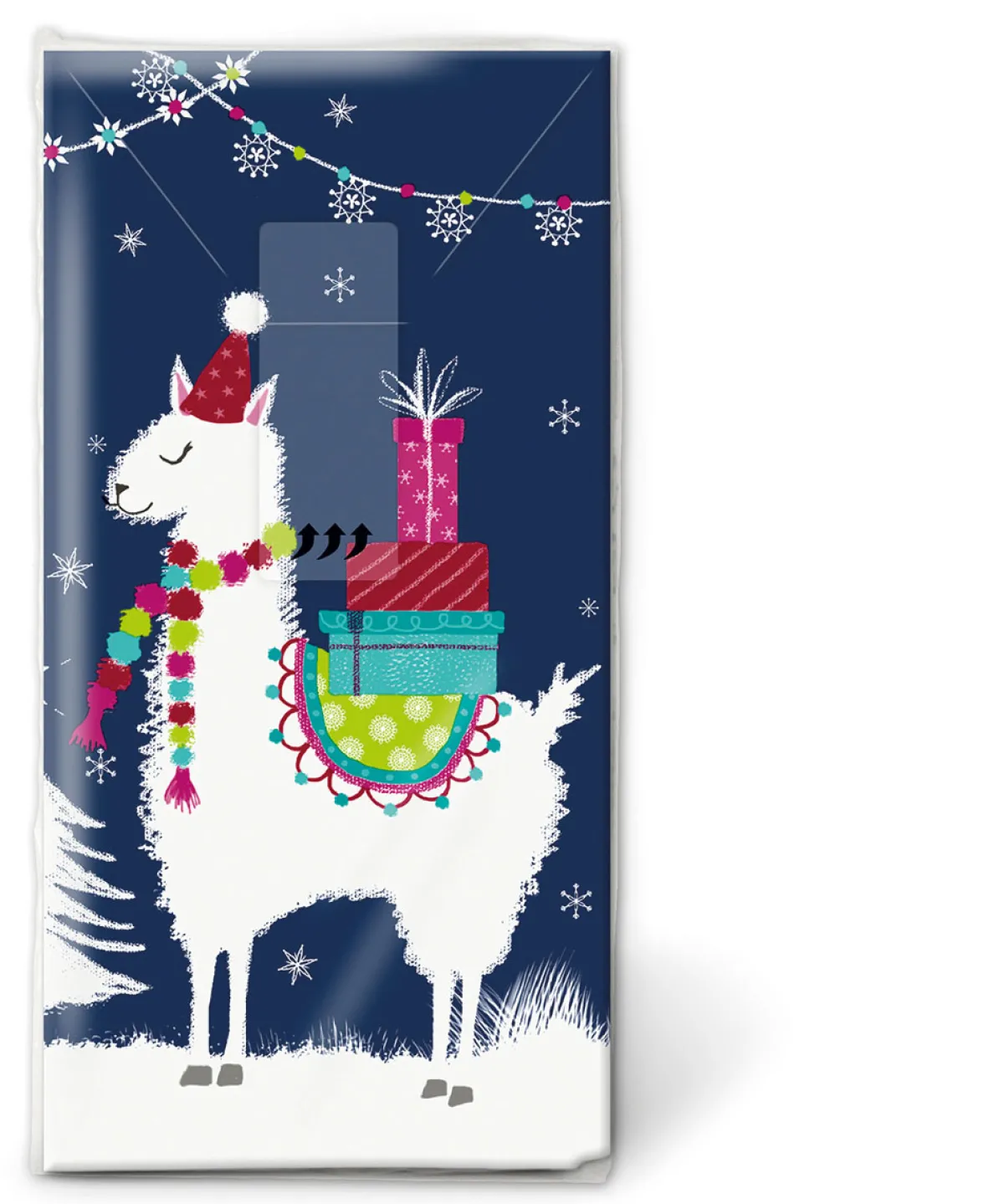 Kosmetiktücher>PAPER + DESIGN Taschentücher 21,5 x 22 cm Lama Xmas