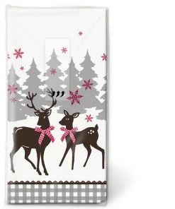 Vorgefaltete Servietten>PAPER + DESIGN Taschentücher 21,5 x 22 cm Lovely Deer