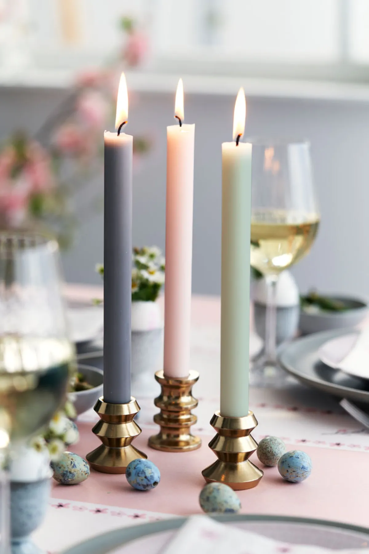 Stabkerzen>DUNI Tischkerzen 250 x Ø 22 mm 9 Std. Mint Blue