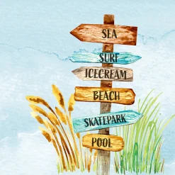 Servietten Im Lunchformat>PAPER + DESIGN Tissue-Serviette 33 x 33 cm Beach Signs 3-lagig