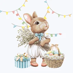 Cocktailservietten>PAPER + DESIGN Tissue-Serviette 24 x 24 cm Bunny Joy 3-lagig