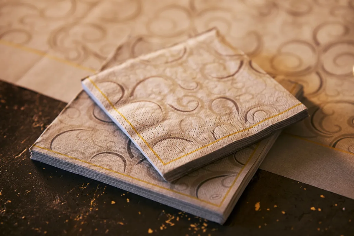 Servietten Im Lunchformat>DUNI Tissue-Serviette 33 x 33 cm Elegant Swirls 3-lagig