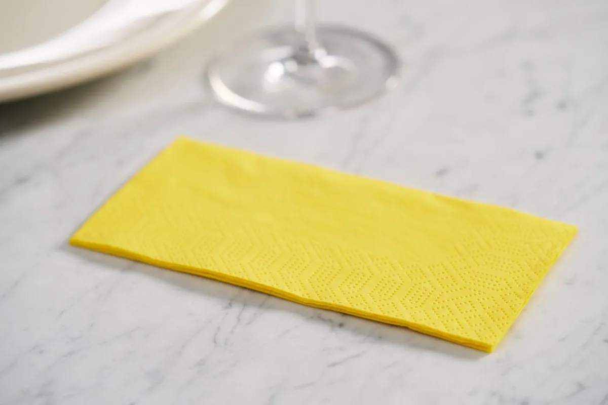 Vorgefaltete Servietten>DUNI Tissue-Serviette 33 x 33 cm Gelb 3-lagig