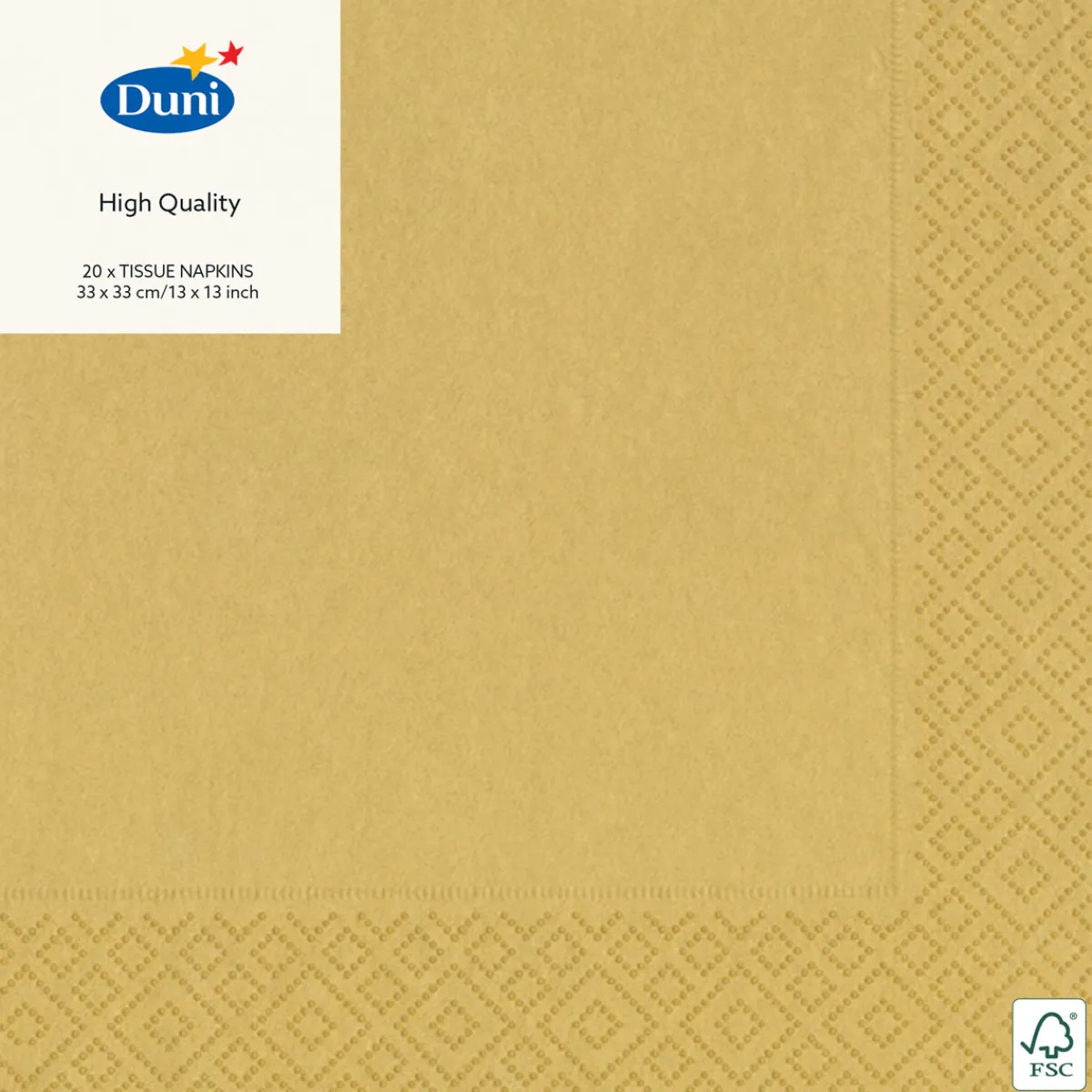 Servietten Im Lunchformat>DUNI Tissue-Serviette 33 x 33 cm Gold 3-lagig