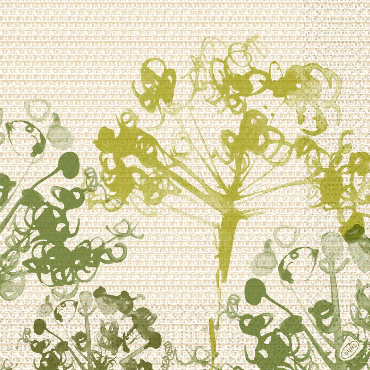 Servietten Im Dinnerformat>DUNI Tissue-Serviette 40 x 40 cm Green Umbles 3-lagig