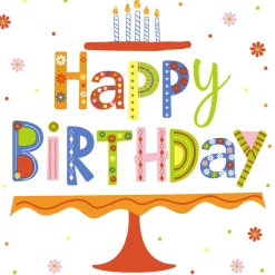 Servietten Im Lunchformat>PAPER + DESIGN Tissue-Serviette 33 x 33 cm Happy B-Day Colour 3-lagig