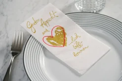 Vorgefaltete Servietten>DUNI Tissue-Serviette 40 x 40 cm Herzlich Willkommen 2-lagig