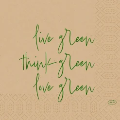 Servietten Im Lunchformat>DUNI Tissue-Serviette 33 x 33 cm Love Green Natural 3-lagig