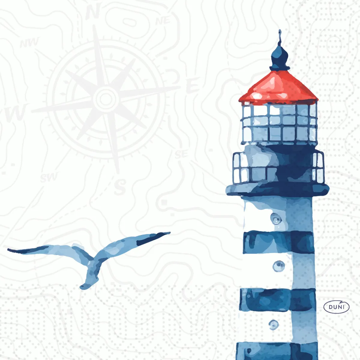 Servietten Im Lunchformat>DUNI Tissue-Serviette 33 x 33 cm Meer Freude 3-lagig