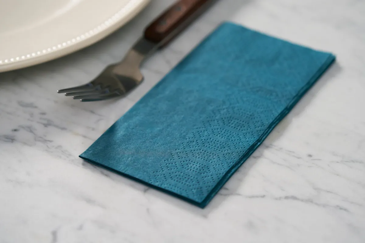 Vorgefaltete Servietten>DUNI Tissue-Serviette 33 x 33 cm Ocean Teal 3-lagig