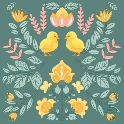 Becherspender|Cocktailservietten>DUNI Tissue-Serviette 24 x 24 cm Ornament Easter 3-lagig