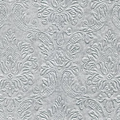 Cocktailservietten>PAPER + DESIGN Tissue-Serviette 24 x 24 cm Ornament Silver 3-lagig