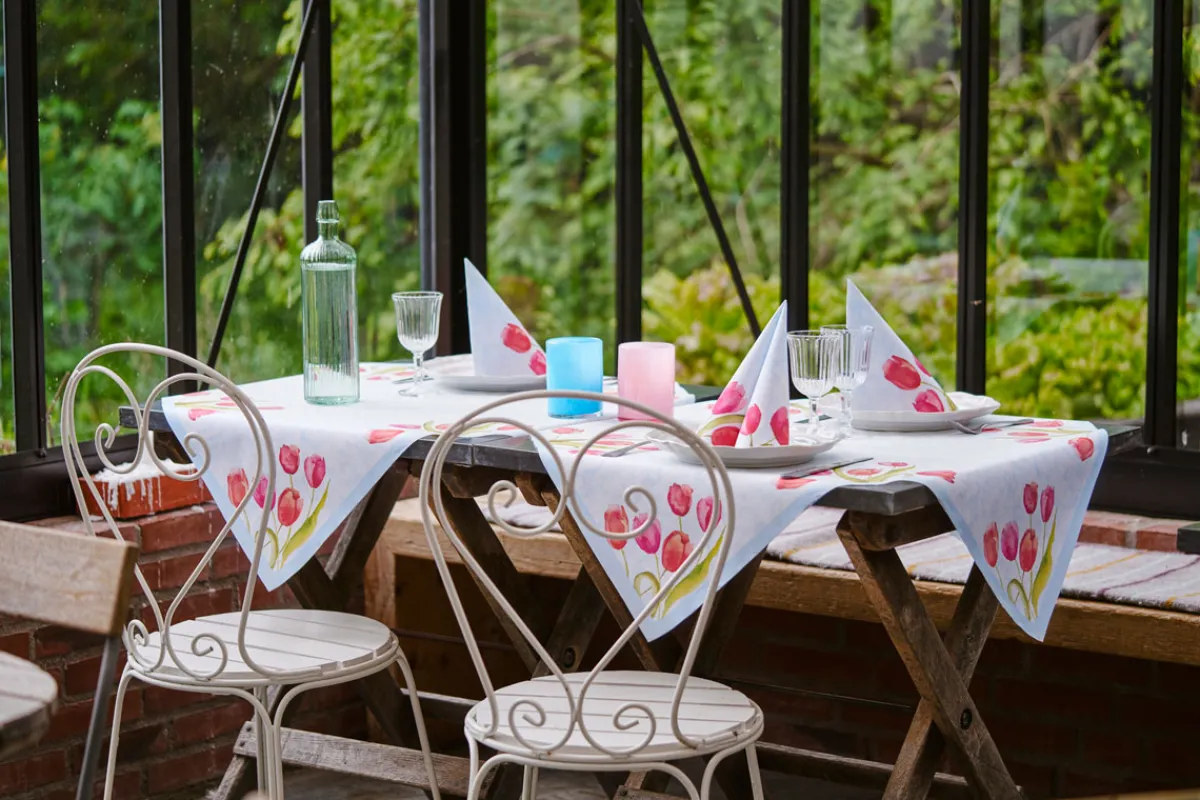 Servietten Im Lunchformat>DUNI Tissue-Serviette 33 x 33 cm Painted Tulips 3-lagig