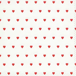 Servietten Im Lunchformat>PAPER + DESIGN Tissue-Serviette 33 x 33 cm Petits Coeurs Red 3-lagig