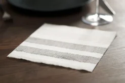 Servietten Im Dinnerformat>DUNI Tissue-Serviette 40 x 40 cm Rigato Black 3-lagig