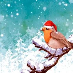 Servietten Im Lunchformat>PAPER + DESIGN Tissue-Serviette 33 x 33 cm Robin Snow 3-lagig