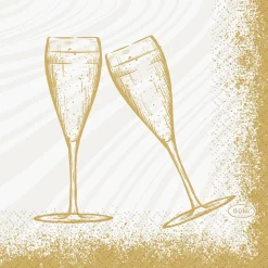 Cocktailservietten>DUNI Tissue-Serviette 24 x 24 cm Sparkly cheers wh 3-lagig