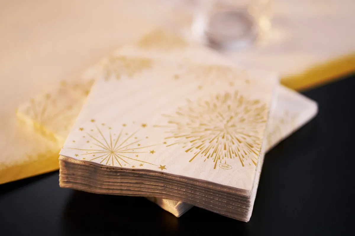 Servietten Im Dinnerformat>DUNI Tissue-Serviette 40 x 40 cm Sparkly White 3-lagig