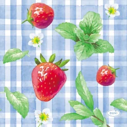 Cocktailservietten>DUNI Tissue-Serviette 24 x 24 cm Strawberry Picnic 3-lagig