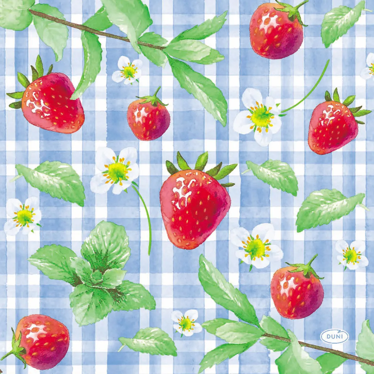 Servietten Im Lunchformat>DUNI Tissue-Serviette 33 x 33 cm Strawberry Picnic 3-lagig
