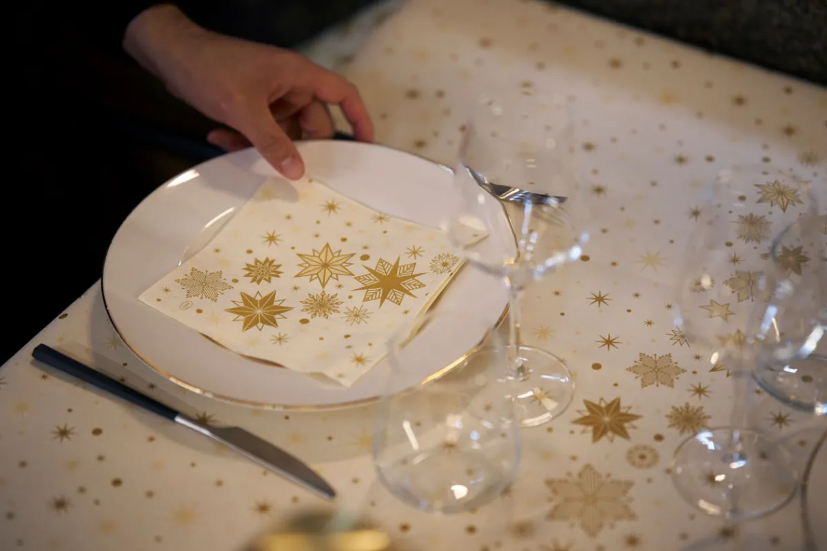 Servietten Im Lunchformat>DUNI Tissue-Serviette 33 x 33 cm Stargazing Cream 3-lagig