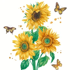 Cocktailservietten>PAPER + DESIGN Tissue-Serviette 24 x 24 cm Sunshine bloom 3-lagig