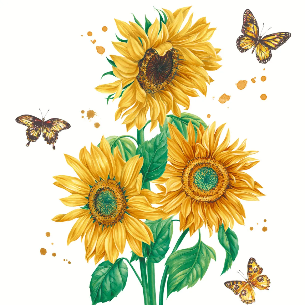 Servietten Im Lunchformat>PAPER + DESIGN Tissue-Serviette 33 x 33 cm Sunshine bloom 3-lagig